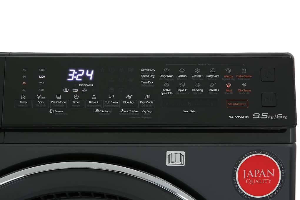 Máy giặt sấy Panasonic Inverter giặt 9.5kg - sấy 6kg NA-S956FR1BV